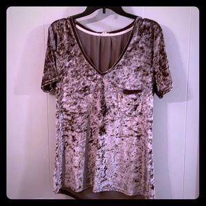 Grey velvet tee